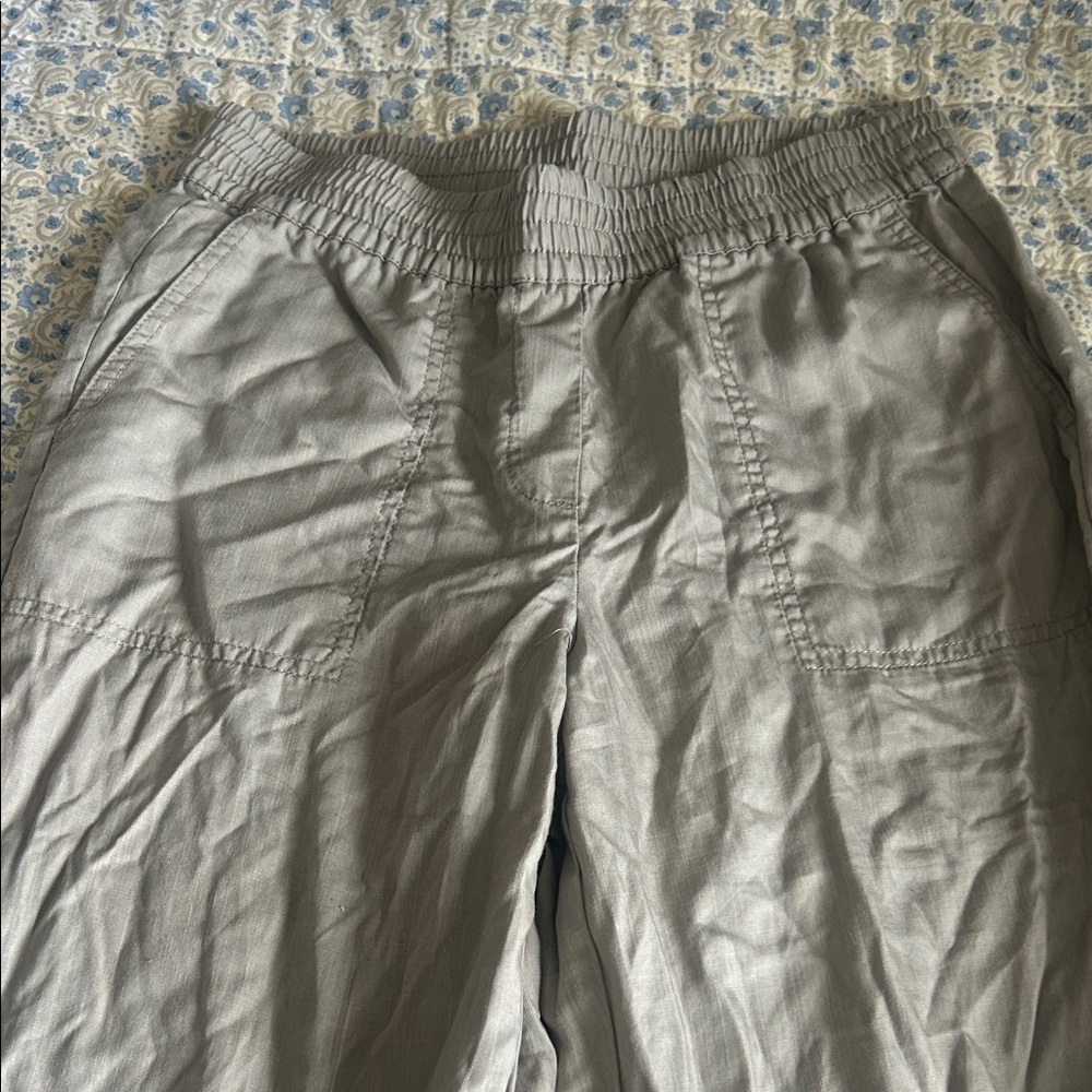 Khaki Women's Elastic Waist Casual Pants